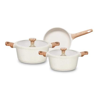 Imagem de Jogo de Panelas 3 Peças Linha Titanium Natural cor Bege MTA - 8448