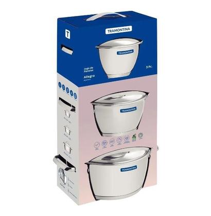 Imagem de Jogo de Panelas Aço Inox Tramontina Allegra 3 Peças