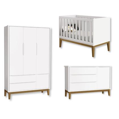 Imagem de Jogo De Quarto Bebê Completo 3 Portas Classic Branco
