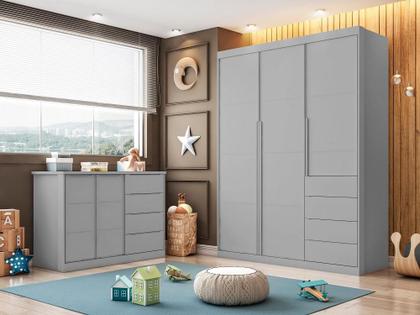 Imagem de Jogo de quarto completo Pérola Cinza - Phoenix Baby