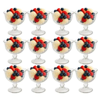 Imagem de Jogo de Sobremesa 12 Taças Vidro Transparente Melina Mini Bowl com Pé 200ml Haüskraft