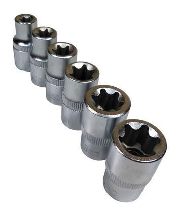 Imagem de Jogo De Soquetes Pito Torx Femea 1/2 Polegada 6 Peças Crv