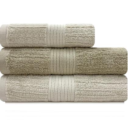 Imagem de Jogo de Toalha Buddemeyer Fio Penteado Canelado 100% Algodão 3 peças Banho e Rosto