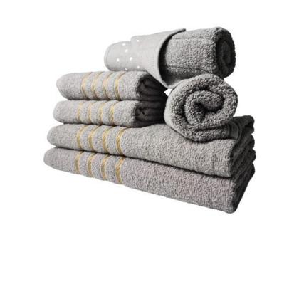 Imagem de Jogo de Toalhas 2 Banho 2 Rosto 2 Piso - 6 pçs Montreal 100% Algodão - Cinza