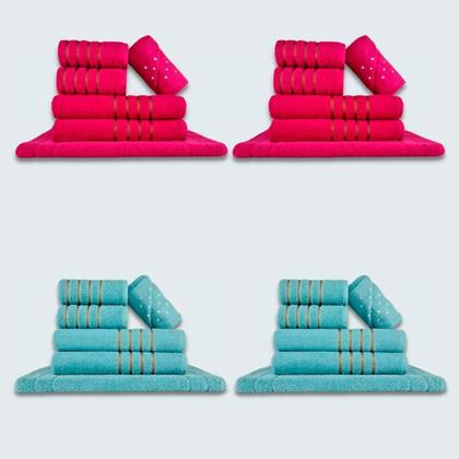 Imagem de Jogo De Toalhas 24 Ps Coleo Montreal 100% Algodo Rs+vd