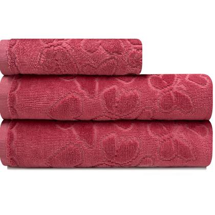 Imagem de Jogo de Toalhas 3 Peças Banho e Rosto Döhler 100% Algodão Aveludada Romance
