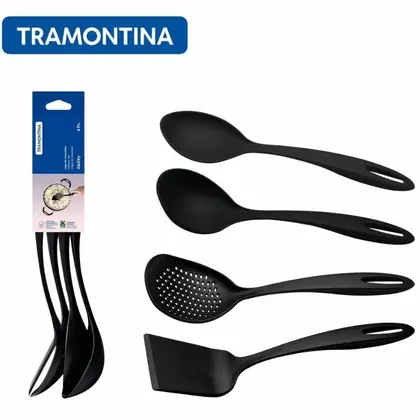 Imagem de Jogo de Utensílios Tramontina Ability 4 Peças Nylon Preto