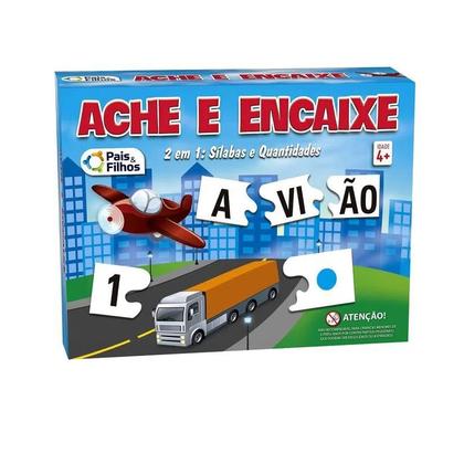 Imagem de Jogo Didático Ache e Encaixe 2 em 1 Silabas e Quantidades