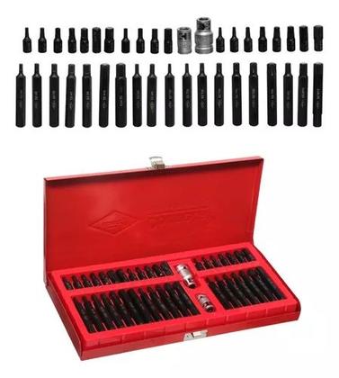 Imagem de Jogo Ferramenta 40 Pç Bit Torx Allen Multidentado Metal Box