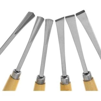 Imagem de Jogo Formão Goiva 6 Pcs Para Esculpir Em Madeira Xilogravura