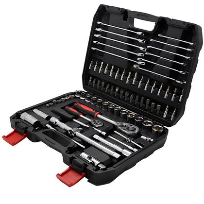 Imagem de Jogo Kit de Ferramentas 78 Peças Soquete Catraca Chave Combinada Maleta Completo