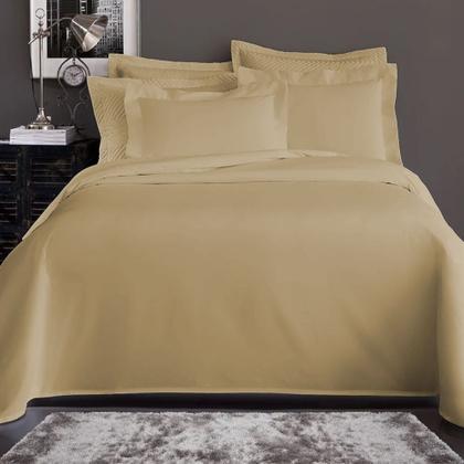 Imagem de Jogo Lençol 600 Fios 100% Algodão Queen S/ Elástico 3 Pç