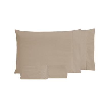 Imagem de Jogo Lençol Casal 100% Algodão 200 Fios 03 Pçs C/ Elástico Ponto Palito