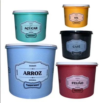 Imagem de Jogo Mantimento Essences Tupperware - 5 Peças C/ Arroz 5kg