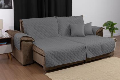 Imagem de Jogo Para Sala Com Capa de Sofá Retrátil 2 Lugares 2,40 Metros e 2 Almofadas Quadradas Cheias