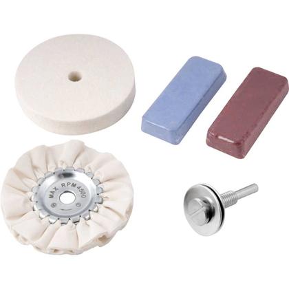 Imagem de Jogo roda de pano e feltro para polimento com pasta 5 peças - Vonder