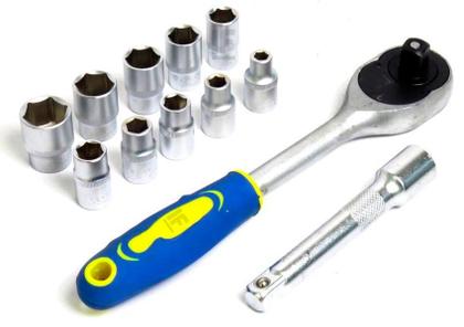 Imagem de Jogo  Soquete C/ Catraca Reversível 12 Peças Cromo Vanádio