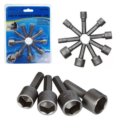 Imagem de Jogo Soquetes e Chaves Canhão 5 6 7 8 9 10 11 12 e 13mm