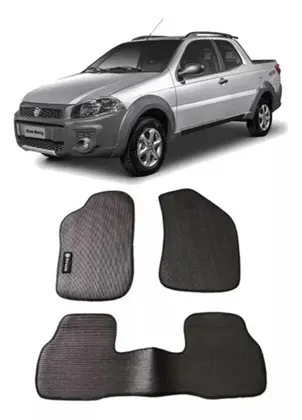 Imagem de Jogo Tapete Borracha Strada Cab Dupla 2012/2020 Com Bordado - 800.409