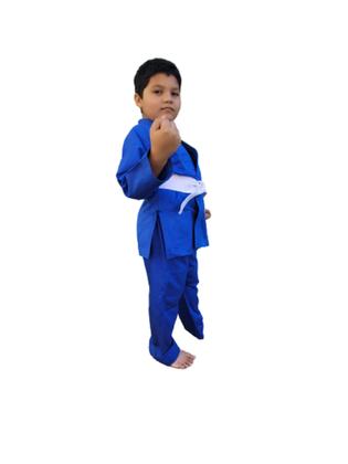 Imagem de kimono Infantil Reforçado Jiu-Jitsu  + Faixa branca com ponta preta. 