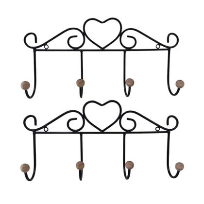 Imagem de Kit 02 Cabideiros Rústicos de Parede com 4 Ganchos Grandes - Oferta de Fábrica