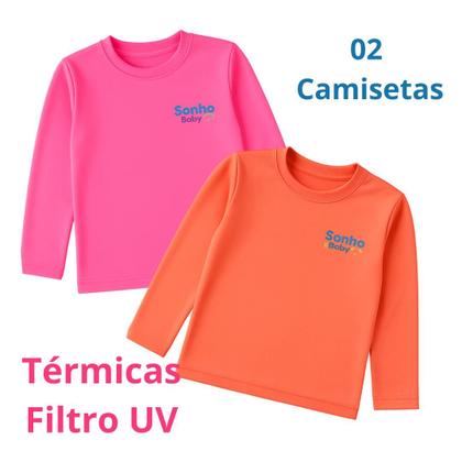Imagem de Kit 02 Camisetas Térmicas Bebê Unissex