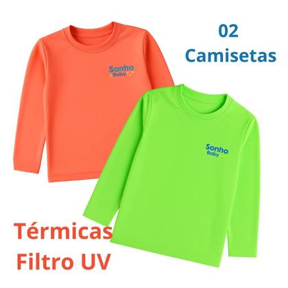 Imagem de Kit 02 Camisetas Térmicas Bebê Unissex