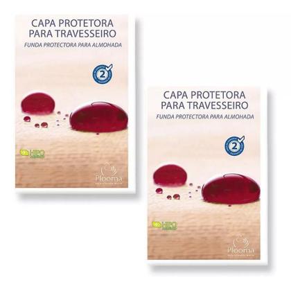 Imagem de Kit 02 Capas Protetora Travesseiro Impermeável Plooma Zíper