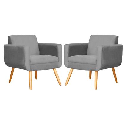 Imagem de Kit 02 Poltronas Cristal Requinte Suede Cores - S.A Móveis