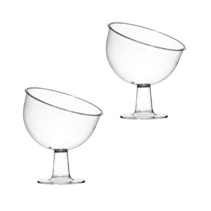 Imagem de Kit 02 Taça Inclinada Doceira Boca Torta Com Pedestal 2700Ml
