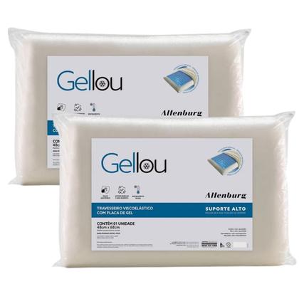 Imagem de Kit 02 Travesseiros Altenburg Gellou Placa Gel Viscoelástico Alto