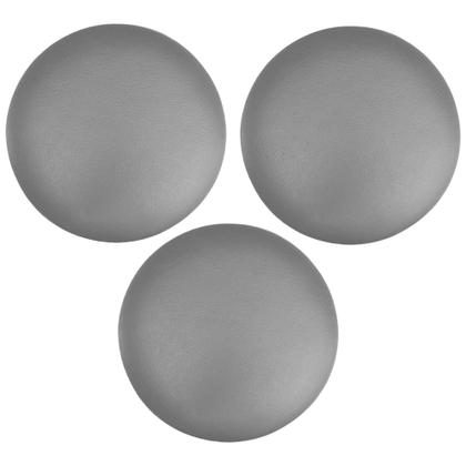 Imagem de Kit 03 Assentos Redondo Banqueta Cadeira Estofados Poltronas H02 material sintético Cinza 25 cm - Lyam Decor