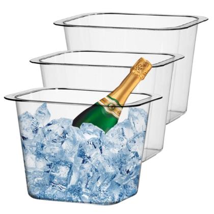 Imagem de Kit 03 Balde de Gelo Cristal 9,5 L Bebidas Cerveja Champagne