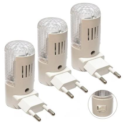 Imagem de Kit 03 Mini Abajur Luminária Tomada Luz Noturna Led Bivolt