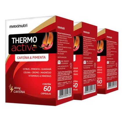 Imagem de Kit 03 Termogênico Thermo Active 60 Cápsulas Maxinutri