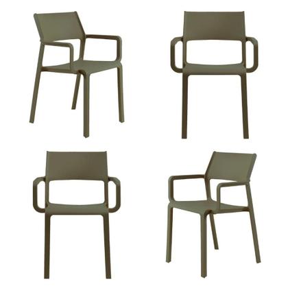 Imagem de Kit 04 Cadeiras Santorini Polipropileno Verde Musgo - 73381