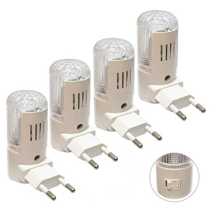 Imagem de Kit 04 Mini Abajur Luminária Tomada Luz Noturna Led Bivolt