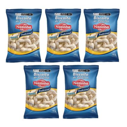 Imagem de Kit 05 Biscoitos Polvilho Sem Glúten E Lact Tradicional 70g