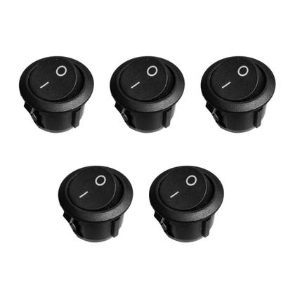 Imagem de Kit 05 Botão Interruptor Liga Desliga Redondo Várias Cores