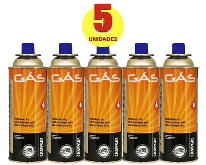 Imagem de Kit 05 Latas Refil Gás Butano Campgás P/ Fogareiro Maçarico