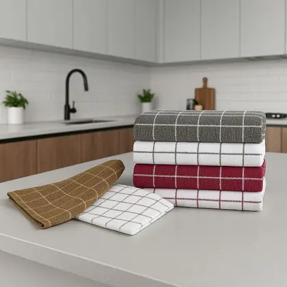 Imagem de Kit 06 Panos De Prato Atoalhado Chef Teka Premium