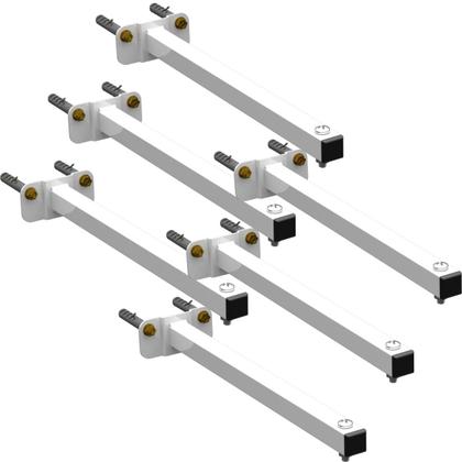 Imagem de KIT 06 Suportes Haste De Refletor Led Parede Fachada Banner Base Reta 70 Cm