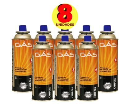 Imagem de Kit 08 Latas Refis Gás Butano 227g P/ Fogareiro E Maçarico