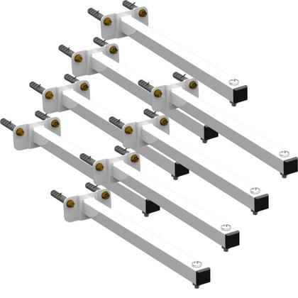 Imagem de KIT 08 Suportes Haste De Refletor Led Parede Fachada Banner Base Reta 80 Cm