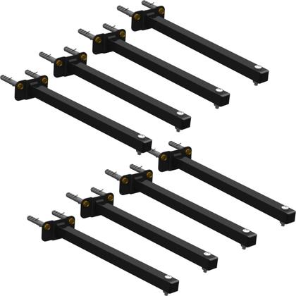 Imagem de Kit 08 Suportes Haste De Refletor Led Parede Fachada Banner Iluminação 20 Cm