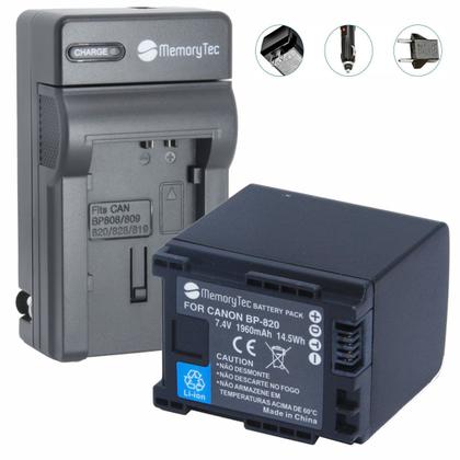 Imagem de Kit 1 bateria bp-820 p/ canon + carre bp-808