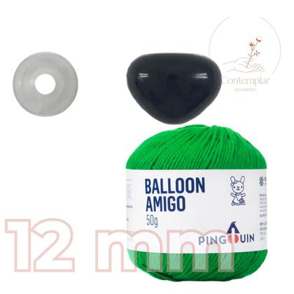 Imagem de Kit 1 Fio Balloon Amigo - Pingouin + Focinho preto com trava de segurança 12 mm - Círculo