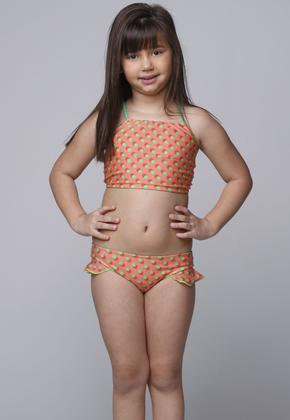 Imagem de Kit 10 Biquínis Vekyo Cropped Lavinia Infantil Estampado Amarração