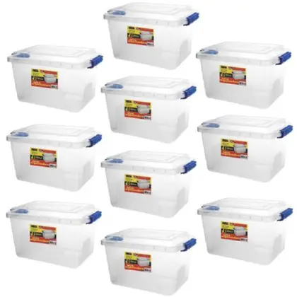 Imagem de Kit 10 Caixas Organizadoras  Multiuso Alta 4,5L Transparente