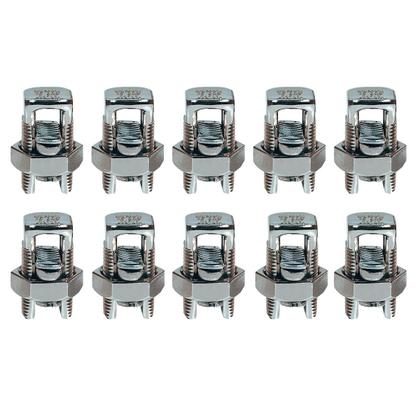 Imagem de Kit 10 Conector Parafuso Fendido Cabos Fios 25mm Split Bolt